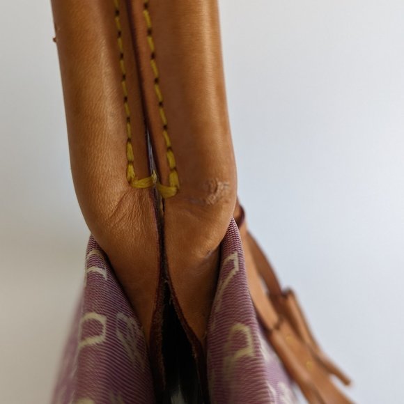 Dooney Burke Pink Leather Canvas Mini Satchel Bag - Picture 6 of 16